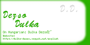 dezso dulka business card